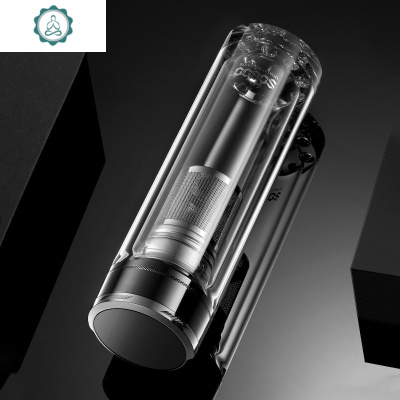 德国玻璃杯双层隔热保温水杯子泡茶防摔男士透明水晶茶杯定制封后茶仓-太空灰350ML