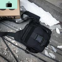 工装大容量相机包港风街头潮流帆布胸包潮牌男士情侣款单肩斜挎包NEW LAKE 黑色男士腰包