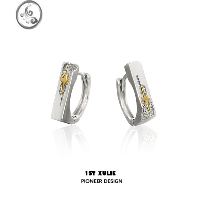 JiMi1STXULIE原创星陨耳钉简约耳扣小众设计冷淡高级耳环甜酷耳饰男女