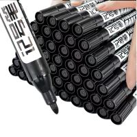 苏宁宜品子弹头记号笔 135*23*20mm 中粗子弹头 白色笔杆 红色笔芯 拔帽式设计 不可擦组合装