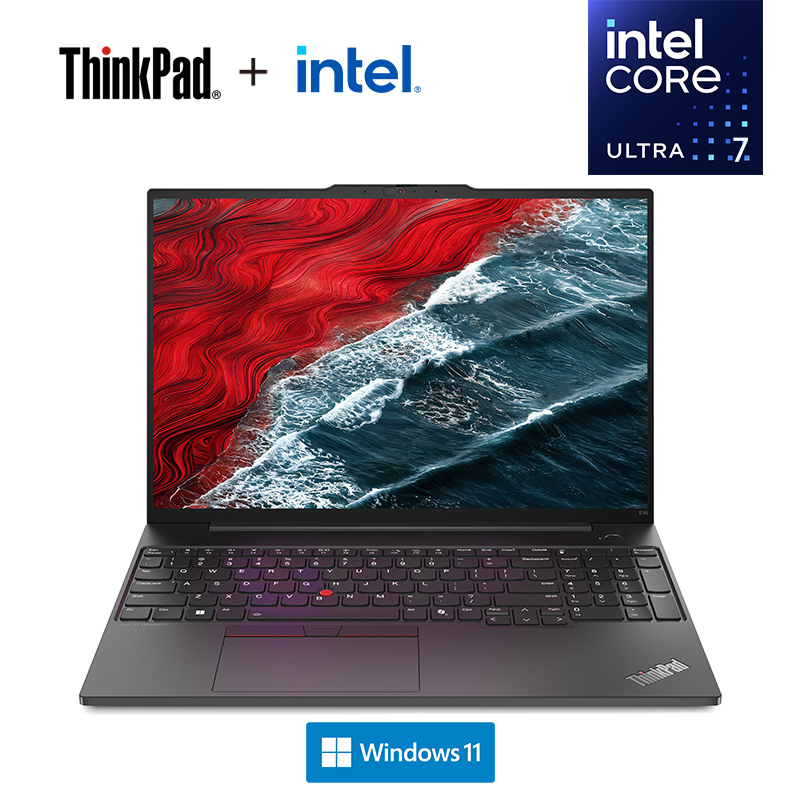 ThinkPad E16 0CCD AI 2024 经典商务本 16英寸笔记本电脑 定制 英特尔酷睿Ultra7 155H 16G内存 2T固态 锐炫Arc显卡 2.5K高色域 黑