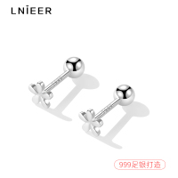 养耳洞999纯银小花朵耳钉螺丝拧扣耳环睡觉免摘2025年新款潮耳饰送女朋友老婆情人节七夕生日礼物