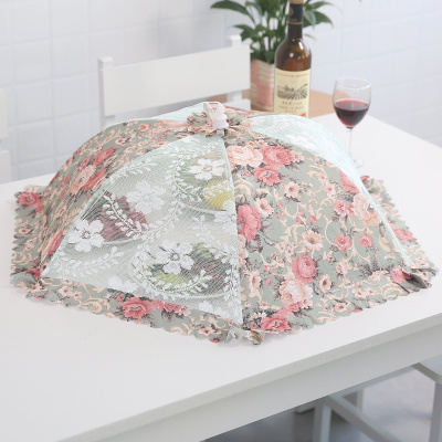 加密大号折叠圆形长方餐桌罩饭菜罩子防苍蝇盖菜罩食物罩菜伞 敬平 圆形绿色饭罩