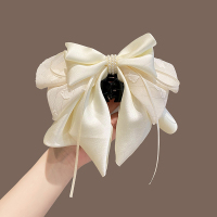 超仙缎面蝴蝶结马尾抓夹2025新款高级感飘带发夹后脑勺半扎头饰女送女朋友老婆情人节七夕生日礼物