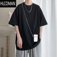 HLCOMAN短袖T恤男士夏季210g大码半袖体恤上衣潮牌宽松纯色衣服