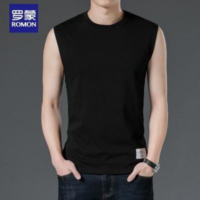 罗蒙（ROMON）港风潮流百搭纯棉短袖T恤背心无袖_2_103