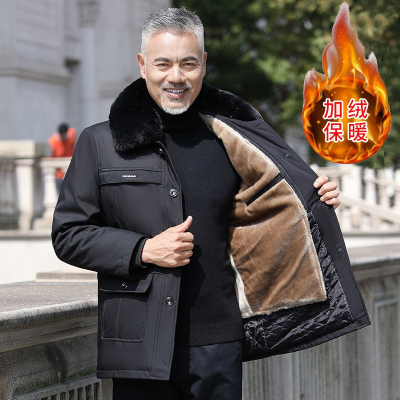 NEWLAKE爸爸冬装外套中老年人羽绒棉衣中年男装加厚上衣服老人秋冬季棉袄棉衣