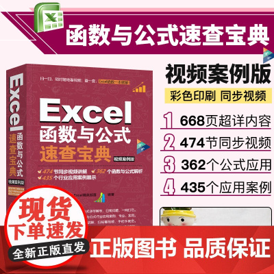excel函数公式大全 Excel函数与公式应用技巧教程书excel表格制作office电脑办公软件从入门到精通 计算机