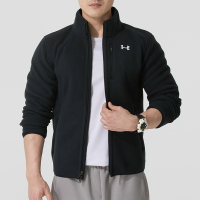 安德玛(Under Armour)男装外套新款运动服舒适抓绒服潮流时尚摇粒绒夹克1389308-001 ZP