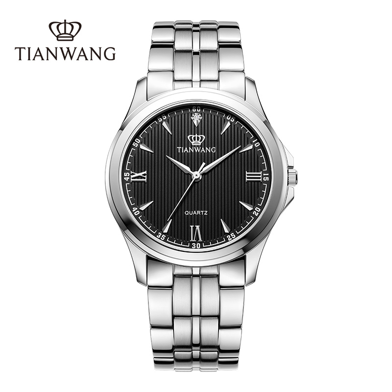天王手表男士商务休闲简约石英表正品钢带经典男表防水腕表3570