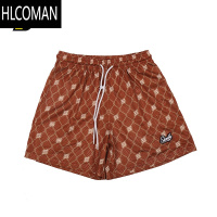 HLCOMAN 美式满印四分复古单层运动篮球短裤 网眼透气裤宽松夏季