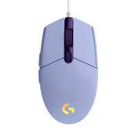 罗技(Logitech) G102第二代LIGHTSYNC游戏鼠标游戏级8000dpi传感器约1680万色流光灯效-紫色