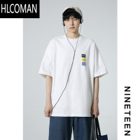 HLCOMAN/2025夏季新款260G发泡印花男女同款宽松学生简约短袖T恤潮