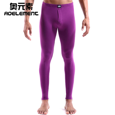 奥元素男士保暖裤秋裤男紧身修身衬裤莫代尔线裤打底裤秋冬棉毛裤青年070
