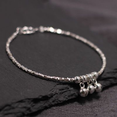 碎银几两手链纯银轻奢高级感小众碎银子送闺蜜简约古风铃铛手串女送女朋友老婆情人节七夕生日礼物