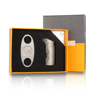 雪茄剪刀便携式锋利刀刃雪茄剪充气打火机金属雪加刀雪加工具套装