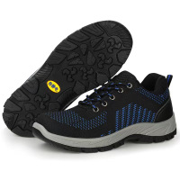 天富星 防静电防砸防穿刺网面劳保鞋 飞织 双