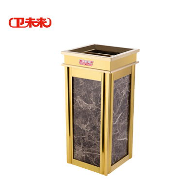 卫未来 立式烟灰桶 四菱角钛金咖啡纹 个