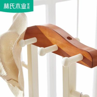 森美人美式实木衣帽架卧室多功能落地挂衣架客厅置物收纳衣服架子LSN1J