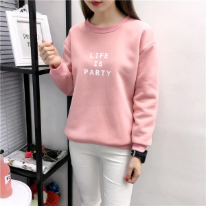 女装新款韩版秋冬字母印花宽松长袖加绒加厚学生卫衣女