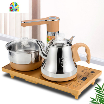 全自动上水壶电热烧水壶泡茶专用抽水式茶台家用功夫茶具器电磁炉 FENGHOU [防烫A款]黑色