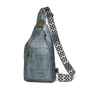 商务复古男士大容量单肩斜挎包便携防水战术胸包休闲小背包pu超轻