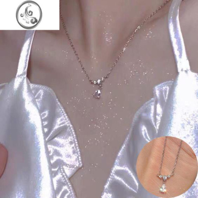JiMi闪亮锆石项链女ins轻奢小众设计高级感超仙绝美气质锁骨链套装