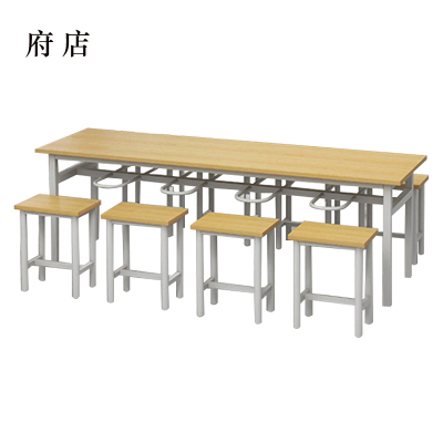 府店餐桌8人学校食堂小吃店快餐桌椅饭堂防火板桌2200*600*750