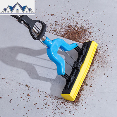 免手洗吸水海绵拖把头家用不锈钢滚号胶棉卫生间海棉挤水拖布 三维工匠