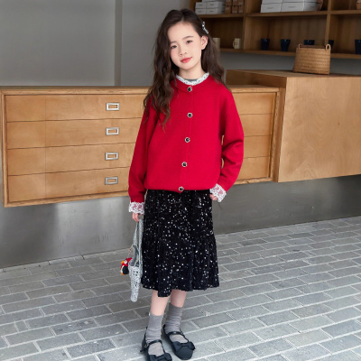 女童外套毛衣新款秋装儿童秋季毛线衣开衫中大童女孩针织衫潮
