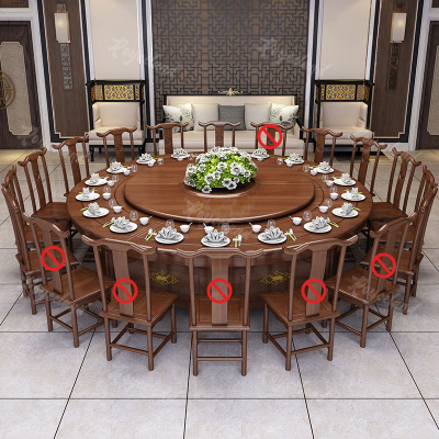洛诗莲 (RoyceLand) 电动餐桌餐厅大圆桌转盘餐桌椅组合 2.2米圆桌 12把餐椅