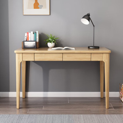 鑫金虎(XIN JIN HU) 实木书桌电脑桌家用学生学习桌办公桌简约写字桌 原色140cm