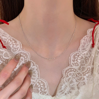 基础款纯银女夏天日常百搭配裙子素链小项链不掉色锁骨链颈链送女朋友老婆情人节七夕生日礼物