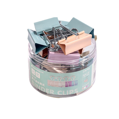 三木 50mm 莫兰迪彩色长尾夹/金属燕尾夹/票据夹/长尾票夹 办公用品 12只/筒 2011F