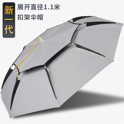  魅扣伞帽头戴式钓鱼伞双层透气三折叠大号斗笠