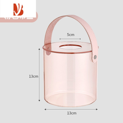 三维工匠桌面创意卷纸筒圆筒茶几收纳盒抽纸卷纸盒客厅多卫生间纸巾盒 升级粉色 带盖