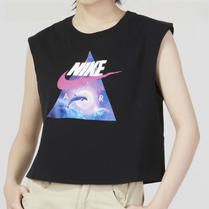 NIKE耐克背心运动休闲舒适透气针织圆领女装FD1215-010 D
