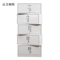 品美顺斯钢制文件柜档案柜财务凭证柜带锁储物柜铁皮柜书柜分五节文件柜