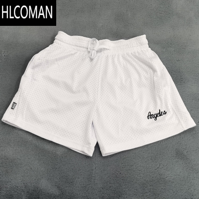 HLCOMAN新款刺绣网面美式篮球短裤运动夏季速干透气不过膝宽松三四分裤男
