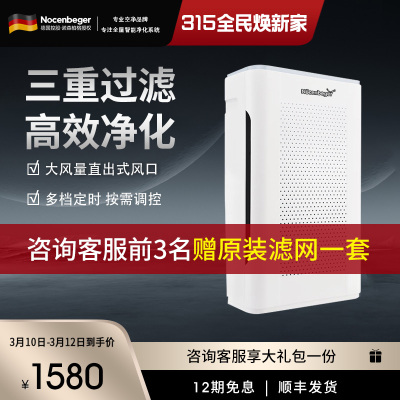 诺森柏格(Nocenbeger)智能空气净化机器NCBG-G9 家用空气净化器 触控 大风量 客厅卧室两用型空气净化机