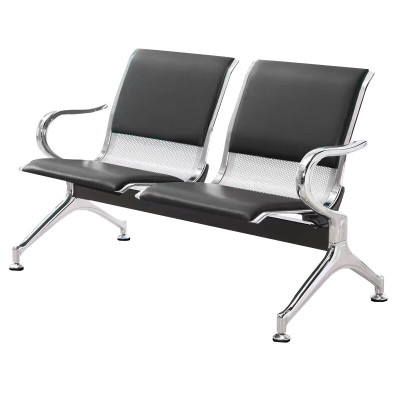 晋舰 钢制排椅机场椅加固加厚长椅候诊椅连排输液等候椅B款双人位皮面