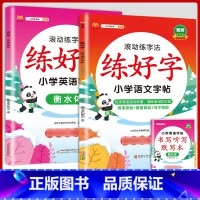 [语文+英语]练字帖2本 五年级下 [正版]衡水体英语字帖练字一年级二年级三四五六上册下册小学生笔画笔顺练字帖每日一练临