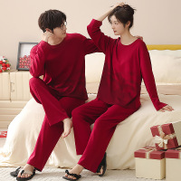情侣睡衣春秋冬季棉质本命年喜庆结婚红色一男士一女士家居服套装