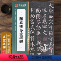 [正版]颜真卿多宝塔碑 技法视频版 原碑帖全文附简体旁注 米字格例字高清原色放大对照本技法附视频教程 颜体楷书书法毛笔
