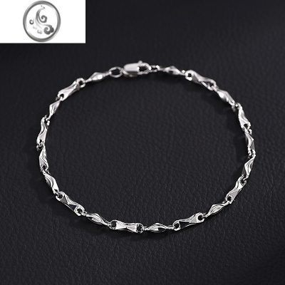 JiMi999银银元宝手链男女士款简单大方轻奢高级感男生手饰品七夕礼物