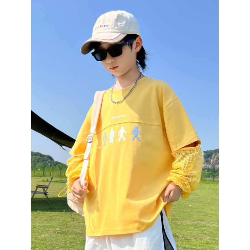 儿童装男童短袖T恤夏装2025新款中大童夏季炸街半袖男孩纯棉上衣T
