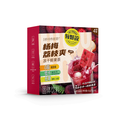 [3盒装]每鲜说杨梅荔枝爽 60g(4*15g)赠梅森杯