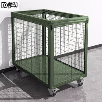 戴劲金属移动网箱仓储笼应急物资周转箱野营装备箱带网带轮子1200*750*1000mm(无拉手)