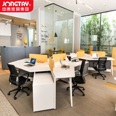 中泰(jongtay)职员桌卡位屏风工位财务办公桌简约现代六人位员工桌卡座 J-PU40-14YB6