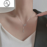 JiMi925银银几何流苏项链女轻奢小众设计锁骨链高级感2023年新款颈链
